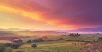 dawn in Tuscany
