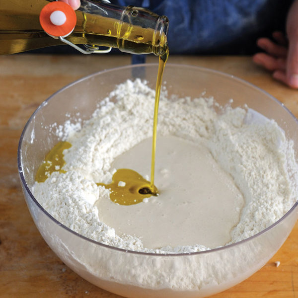 Step 2: adding the wet ingredients to the dry