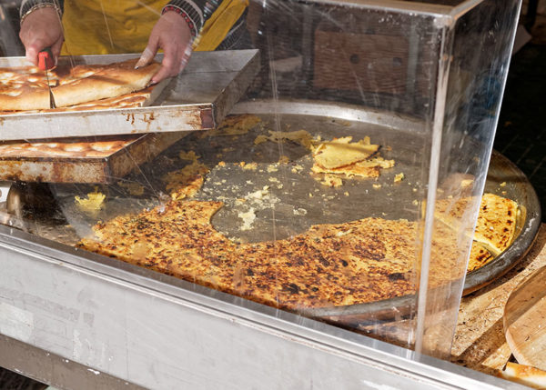 ligurian farinata at market