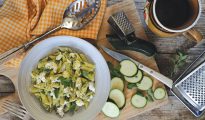 creamy courgette and ricotta pasta recipe image