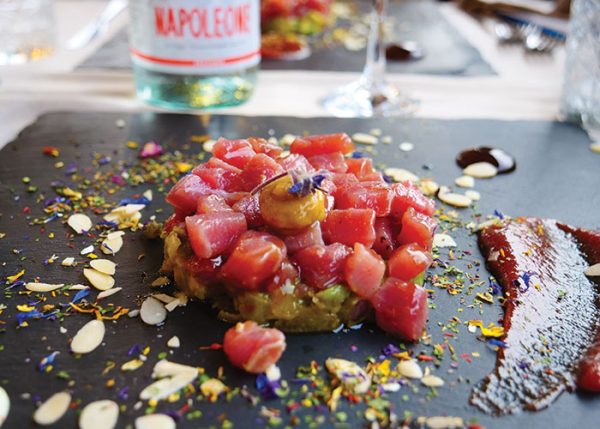 Tuna carpaccio at Bagni Elba