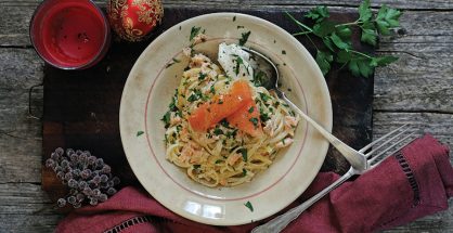 Linguine with smoked salmon