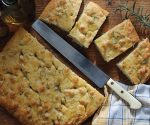 Focaccia with peppers and mozzarella