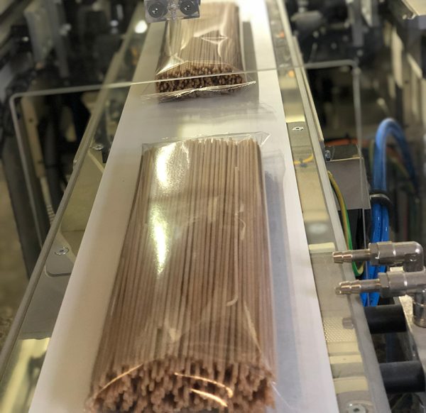 ancient grains pasta being packaged in factory