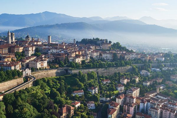 Citta alta aerial view