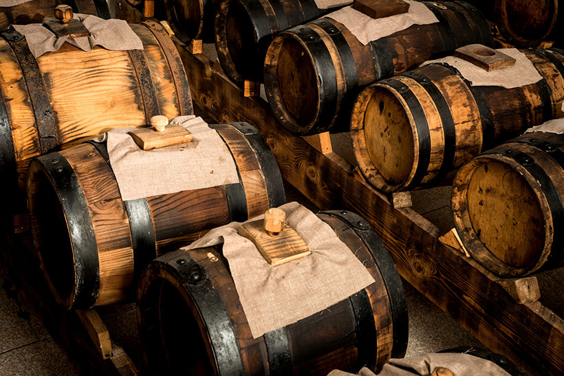 Barrels of balsamic vinegar di Modena