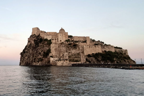 Aragonese castle surrounded by ocean