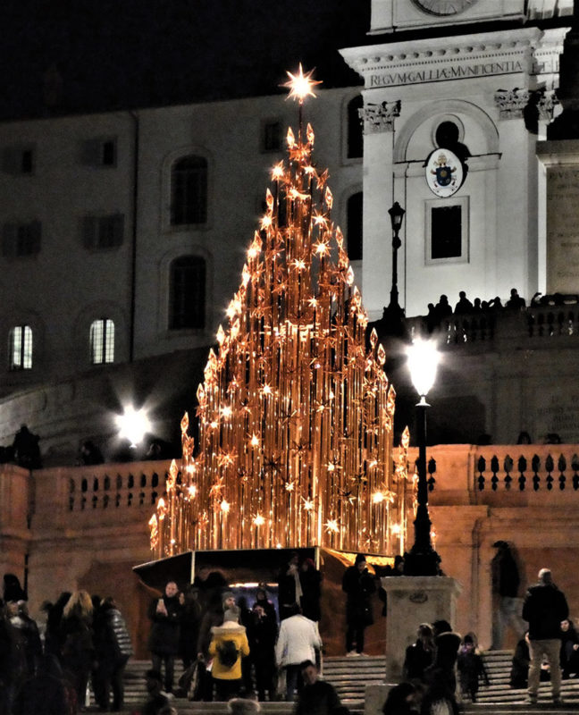 Bulgari's glass tree on the Spanish Steps