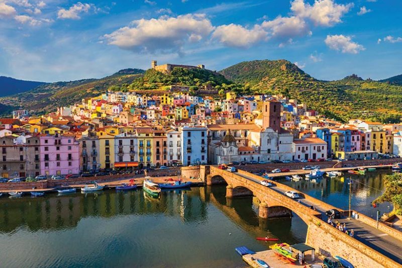 Colourful buildings in Bosa, Sardinia