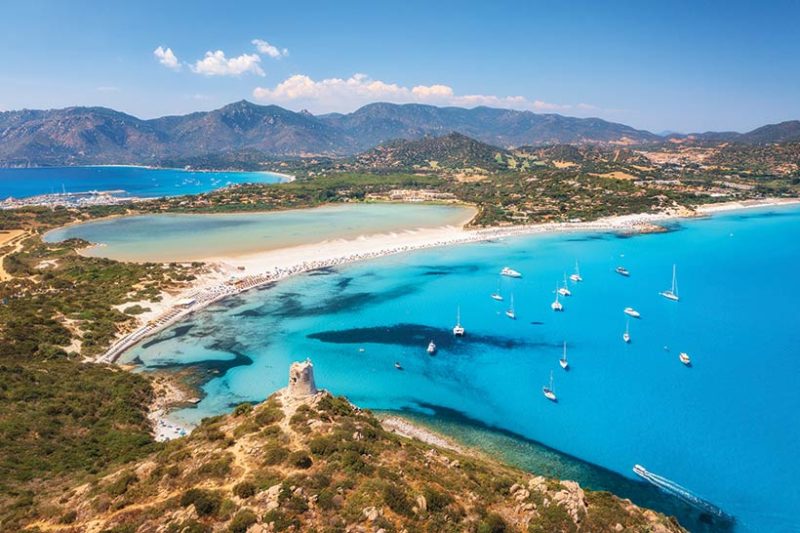 Porto Giunco, beautiful beach on Italy Islands Sardinia