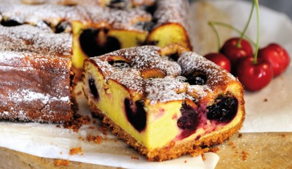 Italian Ricotta and cherry cheesecake