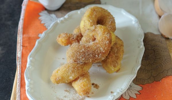 twisted sugar-coated doughnuts