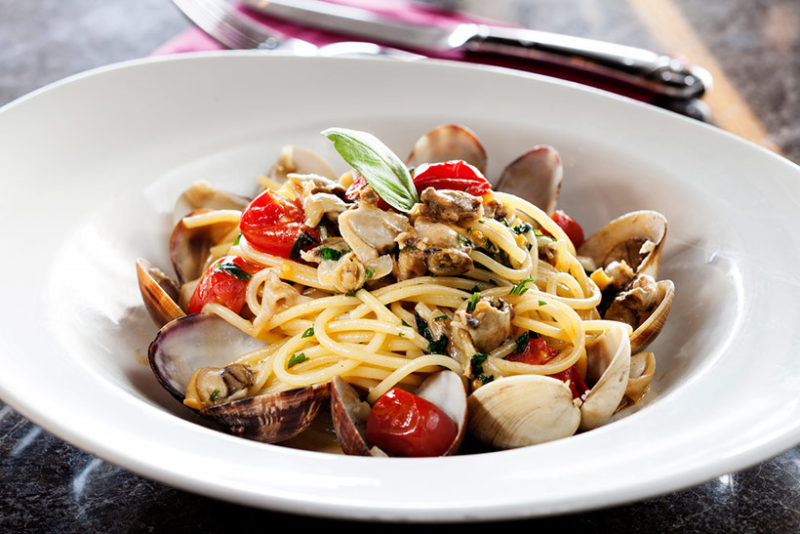 food on the sicily food tour - spaghetti with seafood