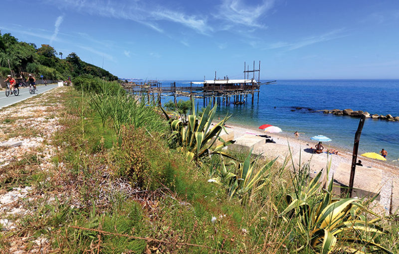 Costa dei Trabocchi Greenway to the beach of the trabocco of Punta di Valle Grotte
