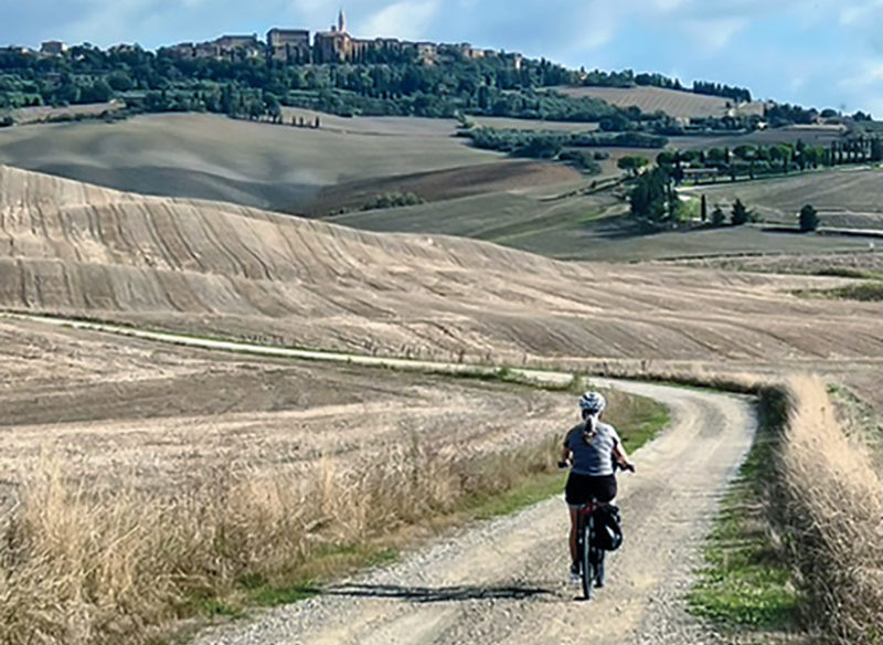 bicycle on quiet tuscan road
