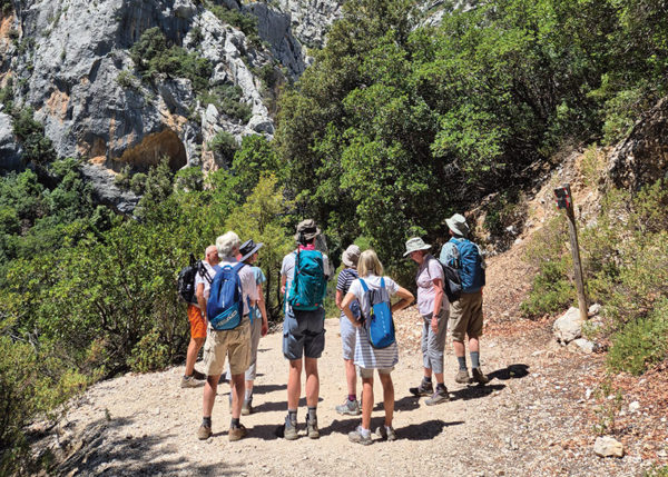 People on a walking holiday in Sardinia