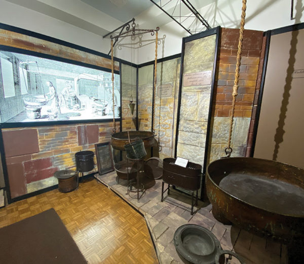 Antique machinery on display at the Pelino museum