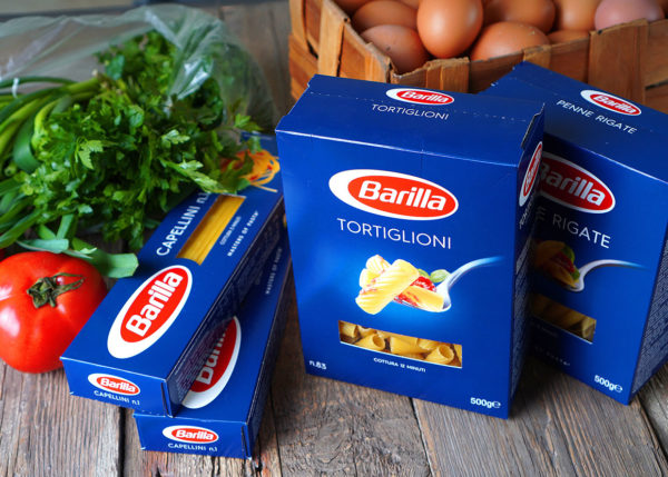 Italian Barilla pasta boxes