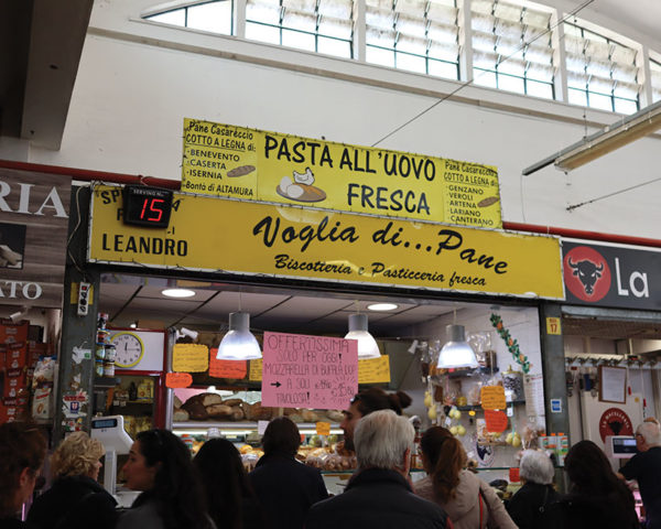 crowded market stall