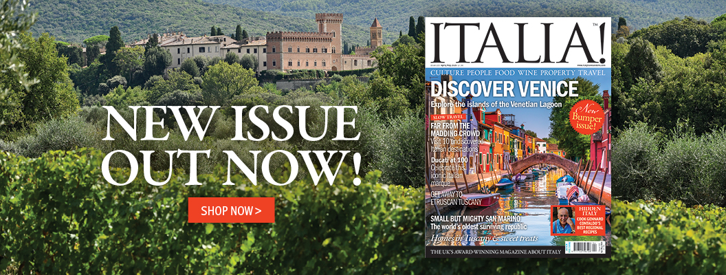 The new April/May issue of Italia! is on sale now