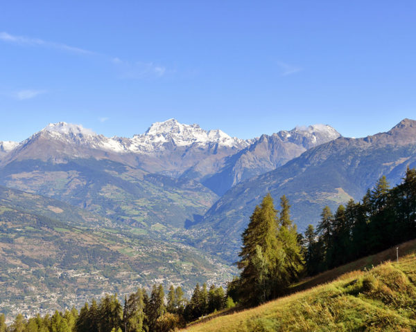 Switzerland's Grand Combin, seen from Pila above Aosta