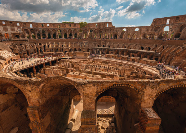 inside the Colosseum in Rome