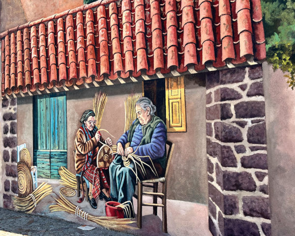mural of basket weavers