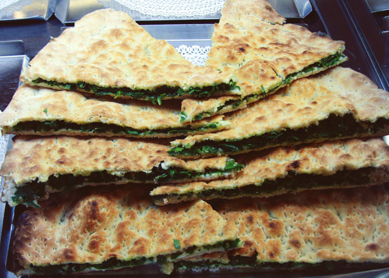 Umbrian Torta (Pizza) al Testo Filled with Spinach