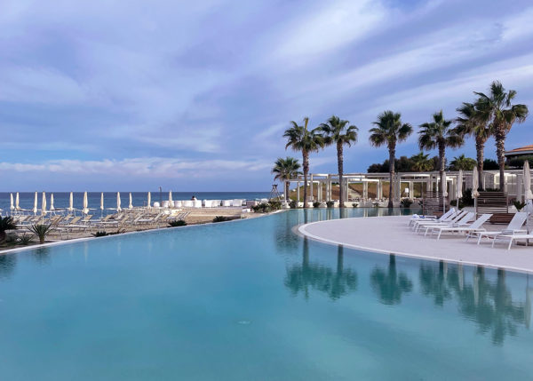 Salt water spa at Capovaticano resort in Tropea