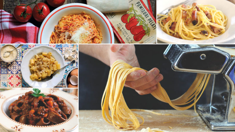 Assortment of Italian pasta recipes