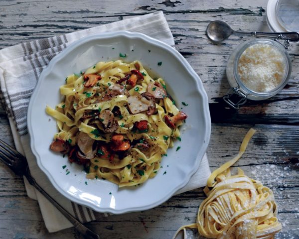 Tagliatelle with Fresh Porcini and Chanterelles