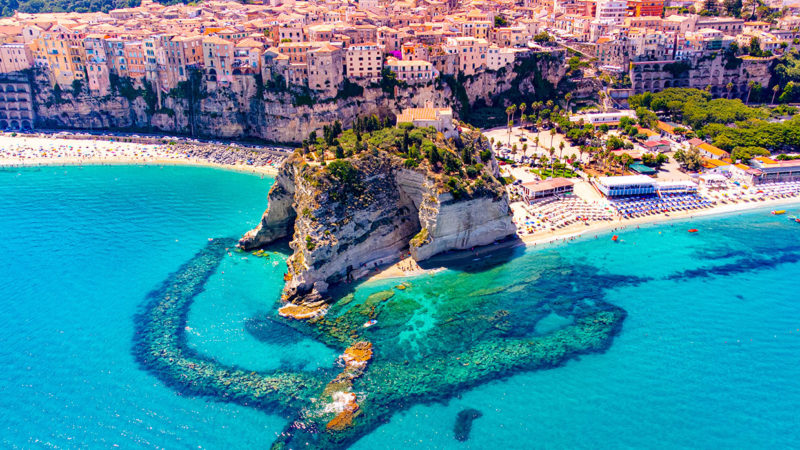 Tropea coastline from above