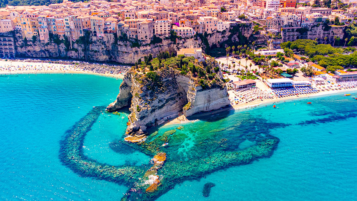 Tropea coastline from above