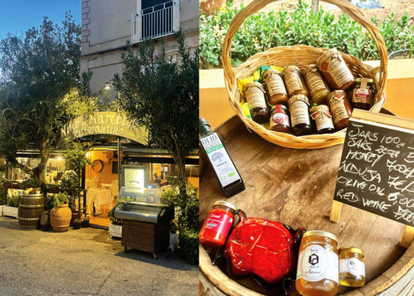 traditional ristorante in tropea with local produce including n'duja, honey, and caponata