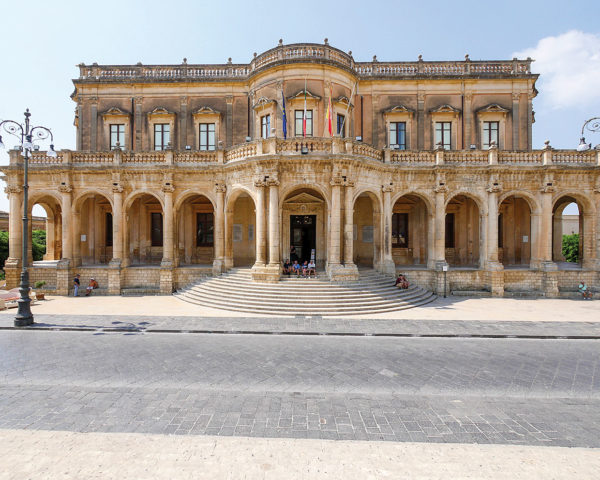 ornate town hall in noto